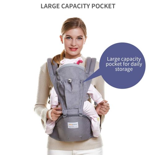  Jerrybaby Ergonomic Kangaroos Baby Slings Carrier Top Quality Hipseat Adjustable Breathable Backpack Carrier for Baby Carrier … (Pink)