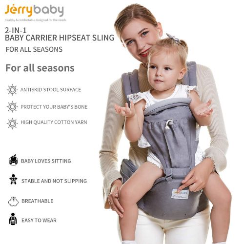  Jerrybaby Ergonomic Kangaroos Baby Slings Carrier Top Quality Hipseat Adjustable Breathable Backpack Carrier for Baby Carrier … (Pink)