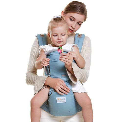  Jerrybaby Popular Baby Backpack 2-in-1 Baby Carrier Kangaroos Backpack Hipseat Carrier for 0-36 Months Baby (Green)