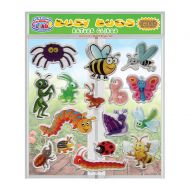 JesPlay Busy Bugs and Insects Thick Detailed Gel Clings  Reusable Glass Window Clings for Kids - Incredible Gel Decals of Ants, Caterpillar, Bees, Fly, Beetle, Butterfly Home, Airplane, C