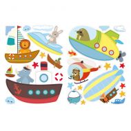 JesPlay Boats, Planes, Animals & More! Window Decals for Kids, Double-Sided Removable Wall and Window Clings for Toddlers - Balloon, Helicopter - Perfect for Glass, Walls, Planes, Classroo