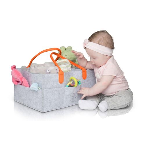  Jess and Jones Baby Diaper Caddy by Jess&Jones - Changing Table Organizer - Nursery Storage Bag -...