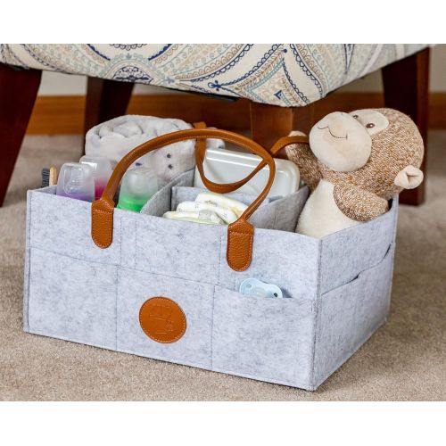  Jess and Jones Baby Diaper Caddy by Jess&Jones - Changing Table Organizer - Nursery Storage Bag -...