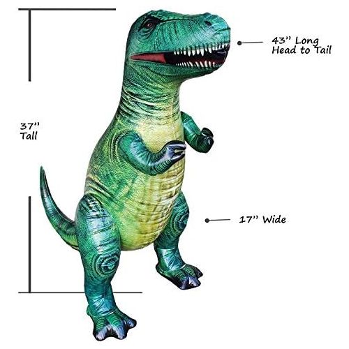  Jet Creations 37 T-rex Tyrannosaurus Inflatable Air Stuffed Plush Toy, Durable Self Standing, one of the best Dinosaur Toys, Party Favors for kids, Pool Toys, DI-TYR3,Multicolor