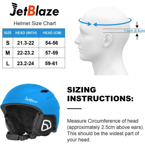  JetBlaze Ski Helmet, Snow Sports Helmet, Snowboard Helmet for Men Women Youth