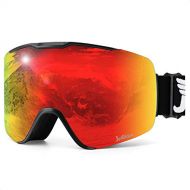 JetBlaze Magnet Interchangeable Cylindrical Ski Goggles, Anti-Fog Anti-UV400