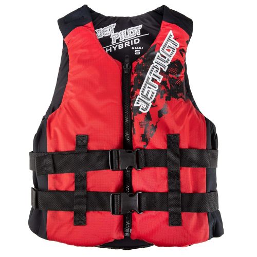  JetPilot Hybrid Wakeboard Vest, Life Jacket US CGA More Than 90 lbs PFD Type III (Red, Small)