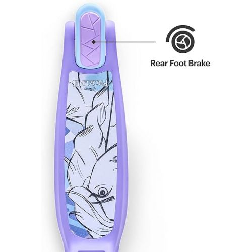  Jetson Disney Frozen 3-Wheel Kick Kids Scooter, LED Lights on Stem, Light-Up Wheels, Height-Adjustable Handlebar, Lean-To-Steer System, Easy-Folding Mechanism, Ages 3+, Purple, JFRZN-3KIK