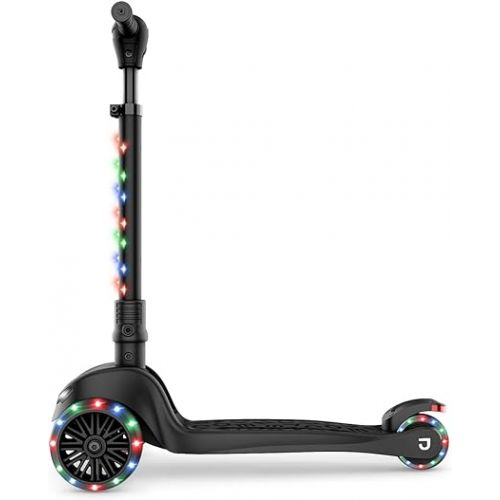  Jetson Jupiter Mini Kids 3-Wheel Light-Up Kick Scooter, Lights on Stem & Wheels, 8 Different Light Patterns, Adjustable Handlebar, Rear Brake, Easy-Folding Mechanism, Ages 3+