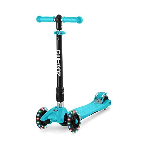  JETSON Twin Folding 3 Wheel Kick Scooter Light Up Wheels, Lean to Steer Design and Height Adjustable Handlebar, for Kids Ages 5+