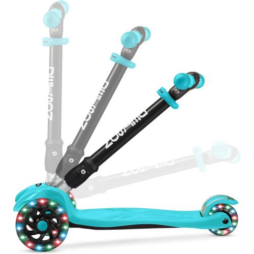  JETSON Twin Folding 3 Wheel Kick Scooter Light Up Wheels, Lean to Steer Design and Height Adjustable Handlebar, for Kids Ages 5+