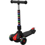 Jetson Electric Bike Jetson Saturn Folding 3-Wheel Kick Scooter with Light-Up Stem & Deck, Lean-to-Steer Design with Sturdy Wide Deck & Adjustable Height, for Kids 3 & Up