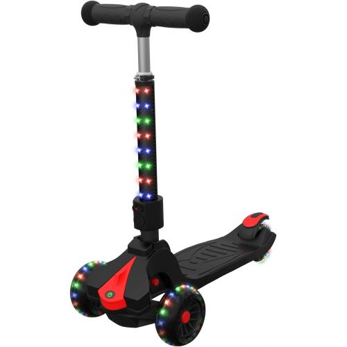  Jetson Electric Bike Jetson Saturn Folding 3-Wheel Kick Scooter with Light-Up Stem & Deck, Lean-to-Steer Design with Sturdy Wide Deck & Adjustable Height, for Kids 3 & Up