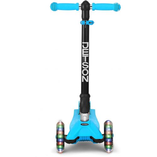  Jetson Twin 4-Wheel Folding Kick Scooter for Toddler and Kids - Unique Dual Rear Wheel Adds Stability - Rolling Wheels Light up with Colorful LEDs - Easy Assembly