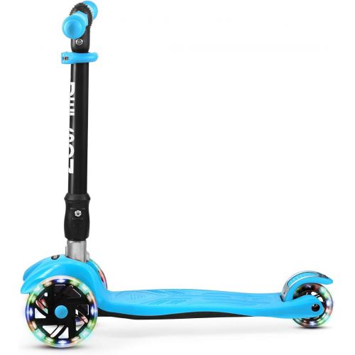  Jetson Twin 4-Wheel Folding Kick Scooter for Toddler and Kids - Unique Dual Rear Wheel Adds Stability - Rolling Wheels Light up with Colorful LEDs - Easy Assembly