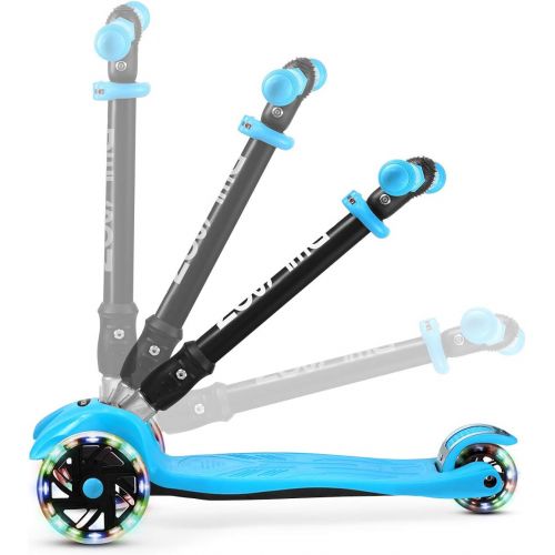  Jetson Twin 4-Wheel Folding Kick Scooter for Toddler and Kids - Unique Dual Rear Wheel Adds Stability - Rolling Wheels Light up with Colorful LEDs - Easy Assembly