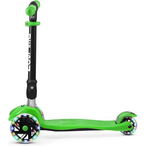  Jetson Twin 4-Wheel Folding Kick Scooter for Toddler and Kids - Unique Dual Rear Wheel Adds Stability - Rolling Wheels Light up with Colorful LEDs - Easy Assembly
