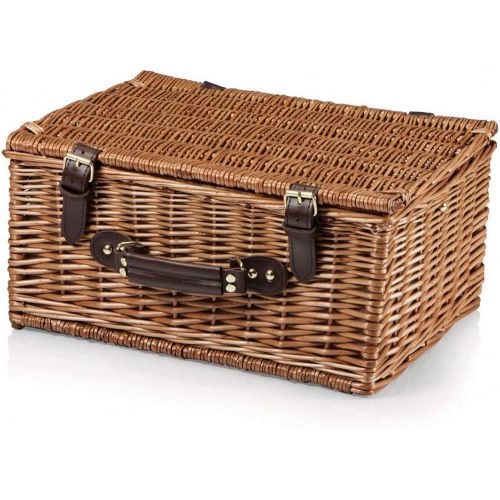  Jewels By Lux Bristol Blue Plaid English Style Willow Picnic Basket