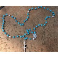 Jgmcnamara Turquoise Rosary with Sterling Silver Cross