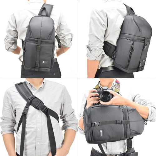  CameraVideo Bags - Camera Sling Bag Shoulder Cross DSLR Case Waterproof wRain Cover Camera Sling Soft Padded Men Women Bag Backpack - by Jhin Stella - 1 PCs