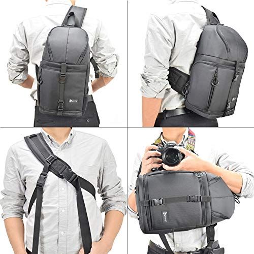  CameraVideo Bags - Camera Sling Bag Shoulder Cross DSLR Case Waterproof wRain Cover Soft Padded Stylish Travel Tripod Men Women Bag Backpack - by Jhin Stella - 1 PCs