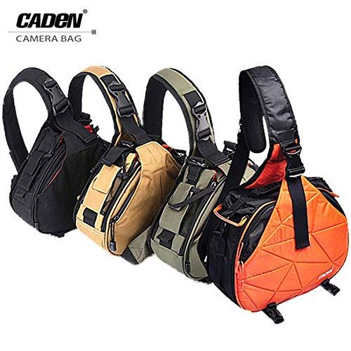  CameraVideo Bags - Caden Waterproof Travel Small DSLR Shoulder Camera Bag with Rain Cover Triangle Sling Bag for Sony Nikon Canon Digital Camera K1 - by Jhin Stella - 1 PCs