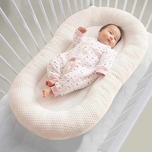  [아마존베스트]JHion 39 × 23 Baby Lounger Bassinet for Bed Breathable Hypoallergenic Co-Sleeping Baby Bed - 100%...