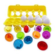 J-hong Matching Eggs-Educational Color & Shape Recognition Sorter Puzzle Skills Study Toys, for Easter Travel Game Early Learning Match Egg Set, Suitable More Than 18+ Months Toddl