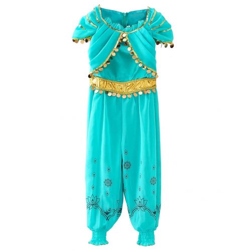  JiaDuo Princess Jasmine Costume for Girls Halloween Party Dress Up