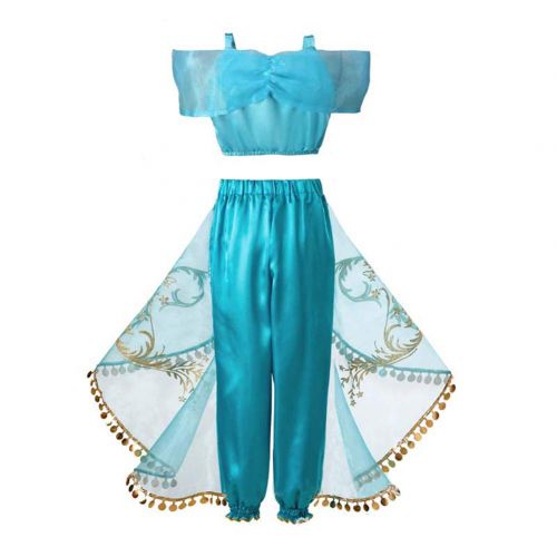  JiaDuo Girls Princess Jasmine Costume Halloween Party Dress Up