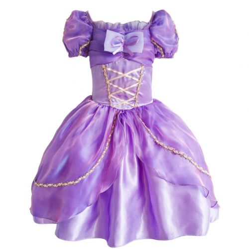  JiaDuo New Princess Rapunzel Party Costume Girl Halloween Dress Up