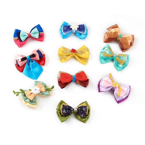  JiaDuo 10pcs Princess Character Inspired Hair Bows Clips for Girls Women Costume Dress Up Accessories