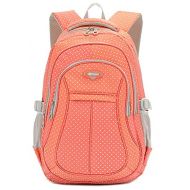 JiaYou Girl Multipurpose Dot Primary Junior High University School Bag Bookbag Backpack (27Liters, Orange)