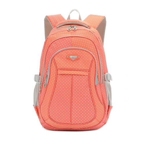  JiaYou Girl Multipurpose Dot Primary Junior High University School Bag Bookbag Backpack (27Liters, Orange)