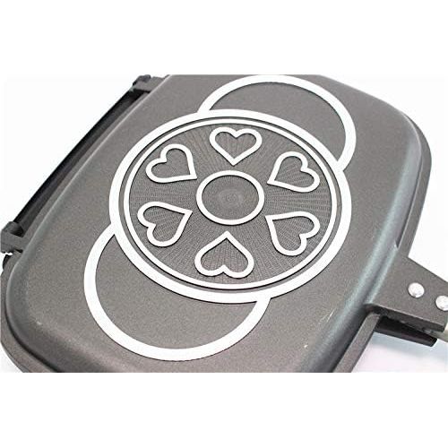  [아마존베스트]Jialixing New Double-sided Portable BBQ Grill Pan Non-Stick Coating Omelette Pan Flip Pan Square Jumbo Cookware Anti-scalding Handle Skillet Cast Grill Frittata Pan for Indoor and Outdoor Co