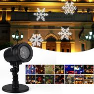 Jian Ya Na Waterproof Rotating Projector Lights 14 Pattern LED Moving Projector Landscape Stage Light Indoor Outdoor Decoration for Valentines Day New Year Birthday Party Prom Dance