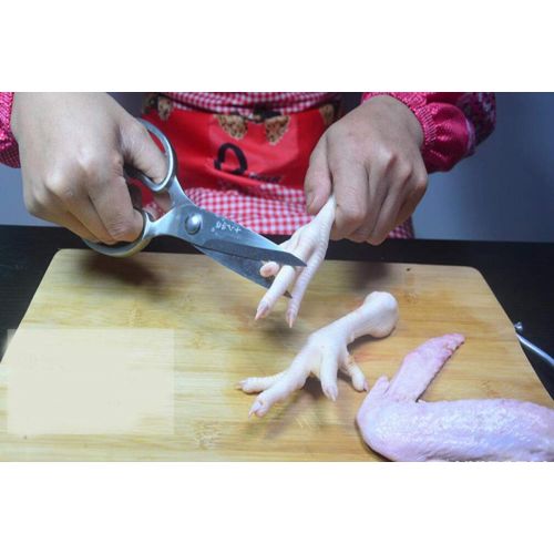  Jiansheng Scissors, All Steel Sharp Home Kitchen Scissors Strong Chicken Bone Cut Food Meat Vegetables, Silver 208cm (Color : Silver, Size : 208cm)