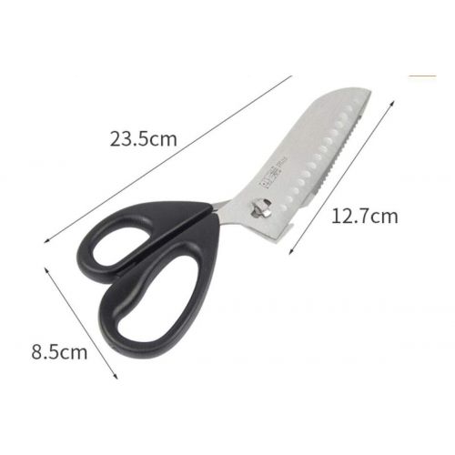  Jiansheng Scissors, Kitchen Scissors, Household Detachable Stainless Steel Scissors, Chicken Bone Scissors, Bottle Opener, Paring Knife, Black 23.58.5cm (Color : Black, Size : 23.58.5cm)