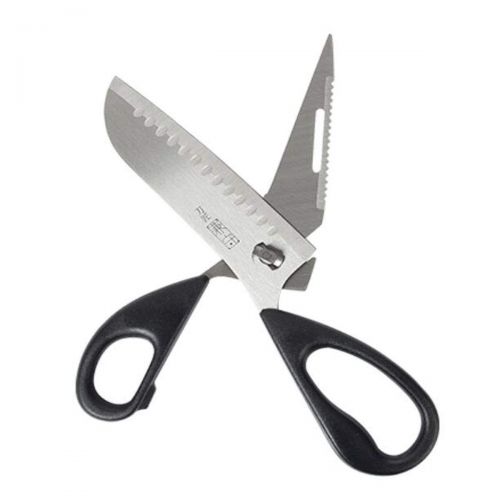  Jiansheng Scissors, Kitchen Scissors, Household Detachable Stainless Steel Scissors, Chicken Bone Scissors, Bottle Opener, Paring Knife, Black 23.58.5cm (Color : Black, Size : 23.58.5cm)