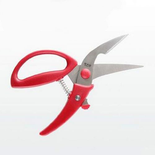  Jiansheng Scissors, Kitchen Scissors, Multi-function Stainless Steel, Strong Chicken Bone Scissors, Meat And Fish, Red 208.5cm (Color : Red, Size : 208.5cm)