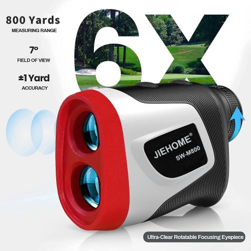  [아마존베스트]jiehome Golf rangefinder 800Yds, 6X Golf Range Finder Slopewith Flag-Lock Vibration Pin Sensor Slope ON/Off and Continuous Scan Rechargeable - Tournament Legal Golf Rangefinder