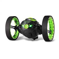 Jiistar Jumping Car 2.4GHz Wireless Remote Control Jumping RC Toy Cars Bounce Car 360 Degree Rotation No WiFi for Kids Boys Christmas Birthday Gift White (Green)