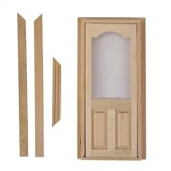 Jili Online 1/12 Arched Top 2 Panel Interior Door Dolls House Miniature Fixture Fittings