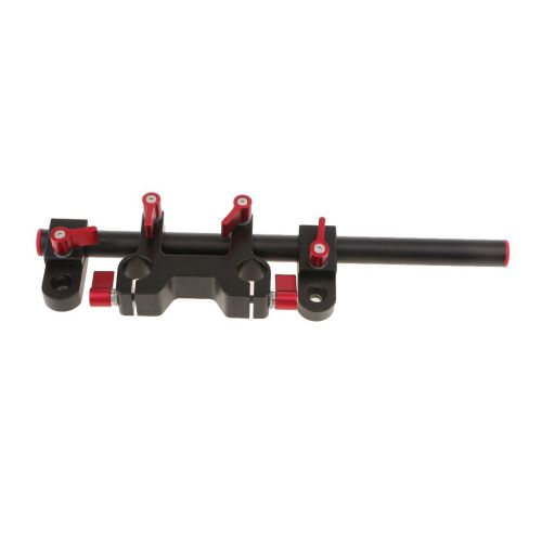  Jili Online CameraCamcorder Mount Slider w Rubber Shoulder Pad Dual-hand Handgrip Red