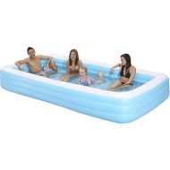 Family Kiddie Pool - Giant Inflatable Rectangular Pool - 12 Feet Long (144