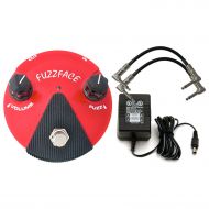 Jim Dunlop Dunlop FFM2 Red GERMANIUM FUZZ FACE MINI Pedal w/ 9V Power Supply and Patch Cables