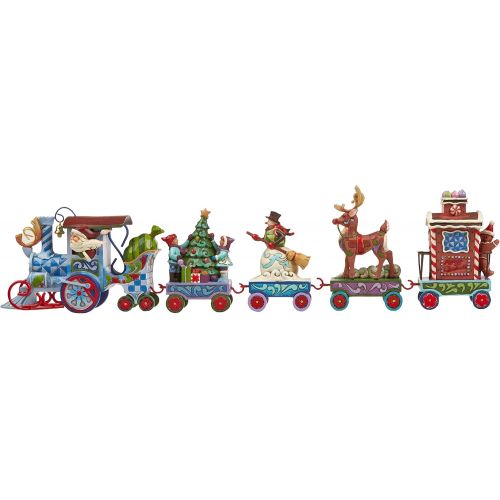  Jim Shore for Enesco Jim Shore Heartwood Creek Holiday Express Train 5-Piece Mini Set Stone Resin Figurine, 3.5”