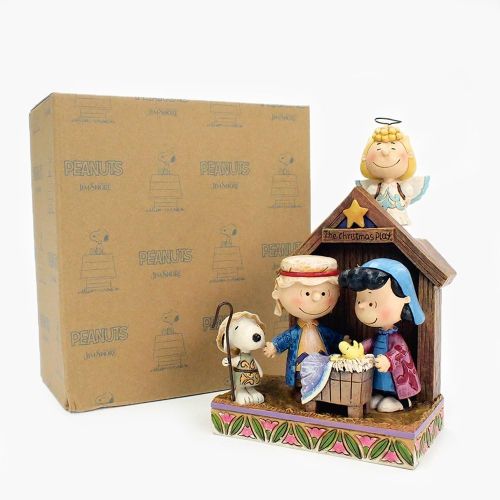  Jim Shore for Enesco Peanuts by Jim Shore Peanuts Christmas Pageant Stone Resin Figurine, 7.5”