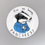 /Jimbobart Badger pancake decorative ceramic side plate