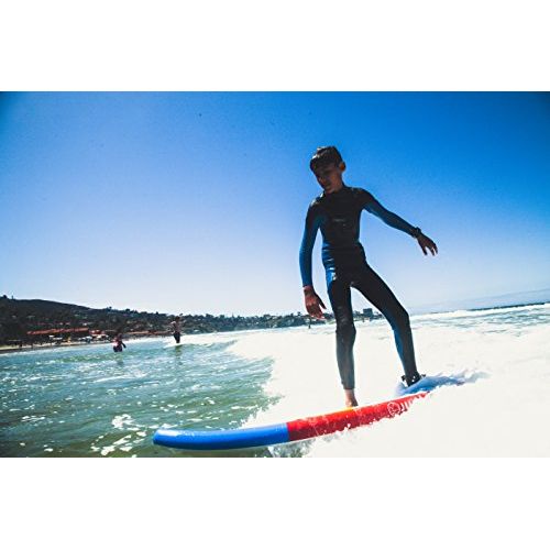  Jimmy Styks AirSurf 6 Short Board | Surfboard | 6 Long, 20 Wide, 3.2 Thick Inflatable Surfboard - Red and Blue | Includes Pump, Coiled Safety Leash, Carry Bag and Repair Kit